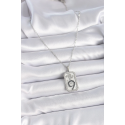 Mey İthalat® 316L Çelik Gümüş Renk Zincir Akrep Burcu Zirkon Taşlı Kadın Kolye