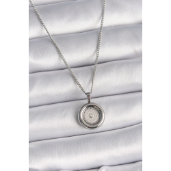 Mey İthalat® 316L Çelik Gümüş Renk Zincir Gümüş Renk Altın Model Kadın Kolye