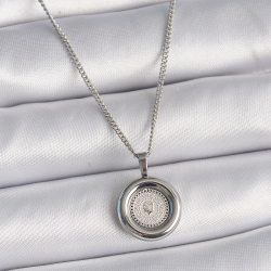 Mey İthalat® 316L Çelik Gümüş Renk Zincir Gümüş Renk Altın Model Kadın Kolye