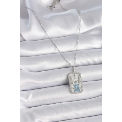 Mey İthalat® 316L Çelik Gümüş Renk Zincir İkizler Burcu Zirkon Taşlı Kadın Kolye