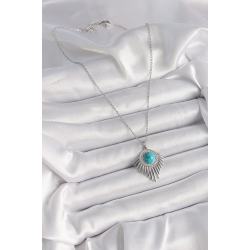 Mey İthalat® 316L Çelik Gümüş Renk Zincir Mavi Boncuklu Zirkon Taşlı Kadın Kolye