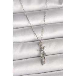 Mey İthalat® 316L Çelik Gümüş Renk Zincir Sarılma Model Kadın Kolye