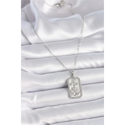 Mey İthalat® 316L Çelik Gümüş Renk Zincir Yengeç Burcu Zirkon Taşlı Kadın Kolye