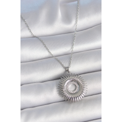 Mey İthalat® 316L Çelik Gümüş Renk Zincir Zirkon Taşlı Nova Yıldız Model Kadın Kolye