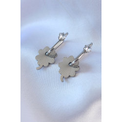 Mey İthalat® 316L Çelik Gümüş Renk Zirkon Taşlı Kadın Göçmen Küpesi