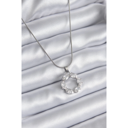 Mey İthalat® 316L Çelik Gümüş Renk Zirkon Taşlı Kadın Kolye