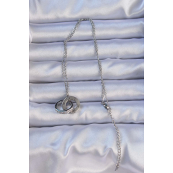 Mey İthalat® 316L Çelik Gümüş Renk Zirkon Taşlı Kolye