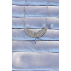 Mey İthalat® 316L Çelik Gümüş Renk Zirkon Taşlı Mikail Kolye