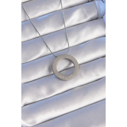 Mey İthalat® 316L Çelik Gümüş Renk Zirkon Taşlı Model Kolye