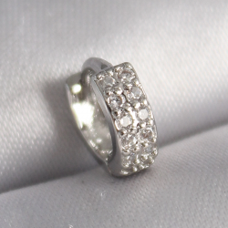 Mey İthalat® 316L Çelik Gümüş Renk Zirkon Taşlı Tragus Piercing