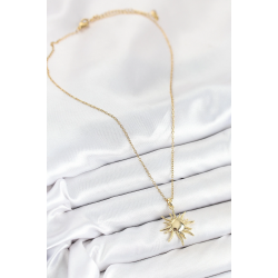 Mey İthalat® 316L Çelik Güneş Model Gold Renk Kadın Kolye