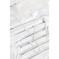 Mey İthalat® Pirinç İnci Figürlü Y Model Gümüş Renk Kadın Kolye