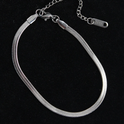 Mey İthalat® 316L Çelik İtalyan Model Gümüş Renk Erkek Bileklik