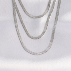 Mey İthalat® 316L Çelik İtalyan Zincir Gümüş Renk Çoklu Kolye