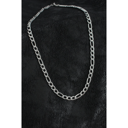 Mey İthalat® 316L Çelik Kalın Figaro Zincir Model Gümüş Renk Erkek Kolye