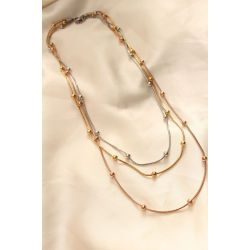 Mey İthalat® 316L Çelik Karışık Renkli Topçuk Tasarımlı Çoklu Kolye