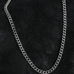 Mey İthalat® 316L Çelik Klasik Zincir Model Gümüş Renk Erkek Kolye