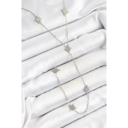 Mey İthalat® 316L Çelik Kutup Yıldızı Figürlü Y Model Gümüş Renk Kadın Kolye