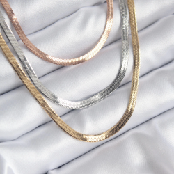 Mey İthalat® 316L Çelik Mix Renk İtalyan Zincir Model Kadın Kolye