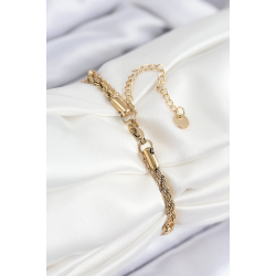 Mey İthalat® 316L Çelik Nazar Boncuk Model Burgu Zincir Gold Renk Kadın Bileklik