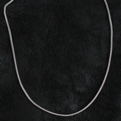 Mey İthalat® 316L Çelik Örme Zincir Model Gümüş Renk Erkek Kolye