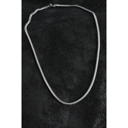 Mey İthalat® 316L Çelik Oval İtalyan Zincir Model Gümüş Renk Erkek Kolye