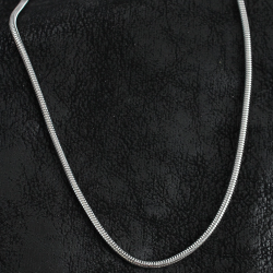 Mey İthalat® 316L Çelik Oval İtalyan Zincir Model Gümüş Renk Erkek Kolye