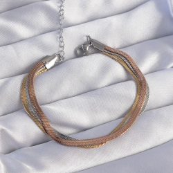 Mey İthalat® 316L Çelik Renkli İtalyan Zincir Model Çoklu Bileklik