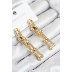 Mey İthalat® 316L Çelik Sallantılı Tifany Model Gold Renk Kadın Küpe