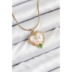 Mey İthalat® 316L Çelik Sanatsal Portre Model Gold Renk Kadın Kolye