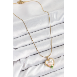 Mey İthalat® 316L Çelik Sanatsal Portre Model Gold Renk Kadın Kolye