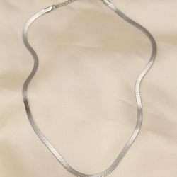 Mey İthalat® 316L Çelik Silver Renk 45 cm İtalyan Zincir Model Kadın Kolye