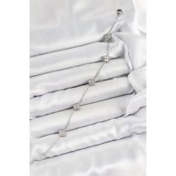 Mey İthalat® 316L Çelik Yonca Model Gümüş Renk Kadın Bileklik