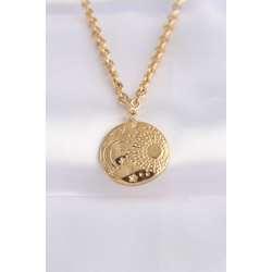 Mey İthalat® 316L Çelik Zincir Altın Renk Oval Desenli Kolye