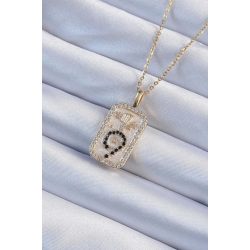 Mey İthalat® 316L Çelik Zincir Altın Renk Zirkon Taşlı Minimal Papatya Figürlü Tarot Kolye