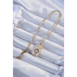 Mey İthalat® 316L Çelik Zincir Altın Renk Zirkon Taşlı Minimal Papatya Figürlü Tarot Kolye