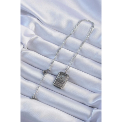 Mey İthalat® 316L Çelik Zincir Eskitme Gümüş Renk Ay Figürlü Tarot Kolye