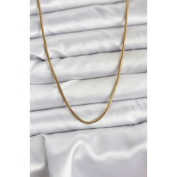 Mey İthalat® 316L Çelik Zincir Gold Renk 60 cm Yılan Zincir Kadın Kolye