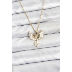 Mey İthalat® 316L Çelik Zincir Gold Renk Anka Kuşu Model Kadın Kolye