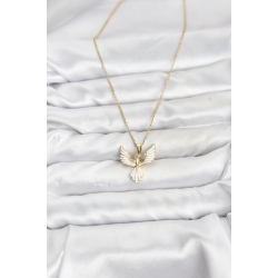 Mey İthalat® 316L Çelik Zincir Gold Renk Anka Kuşu Model Kadın Kolye