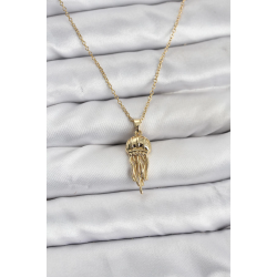 Mey İthalat® 316L Çelik Zincir Gold Renk Deniz Anası Model Zirkon Taşlı Kadın Kolye