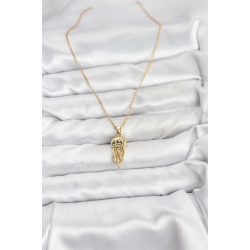 Mey İthalat® 316L Çelik Zincir Gold Renk Deniz Anası Model Zirkon Taşlı Kadın Kolye