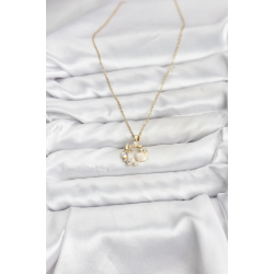 Mey İthalat® 316L Çelik Zincir Gold Renk Deniz Tema Model Zirkon Taşlı Kadın Kolye