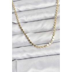 Mey İthalat® 316L Çelik Zincir Gold Renk Ezme Zincir Model  45 cm Kadın Kolye