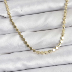 Mey İthalat® 316L Çelik Zincir Gold Renk Ezme Zincir Model  45 cm Kadın Kolye