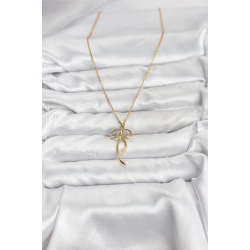 Mey İthalat® 316L Çelik Zincir Gold Renk Fiyonk Model Kadın Kolye