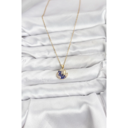 Mey İthalat® 316L Çelik Zincir Gold Renk Gece Model Zirkon Taşlı Kadın Kolye