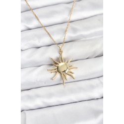 Mey İthalat® 316L Çelik Zincir Gold Renk Güneş Model Kadın Kolye