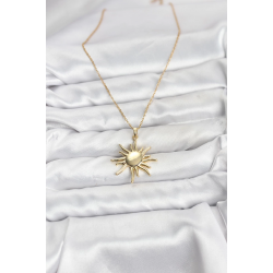 Mey İthalat® 316L Çelik Zincir Gold Renk Güneş Model Kadın Kolye