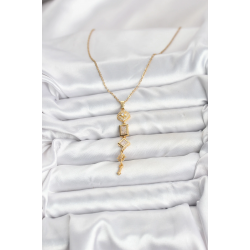 Mey İthalat® 316L Çelik Zincir Gold Renk Kutup Yıldızı Enerji Model Kadın Y Kolye